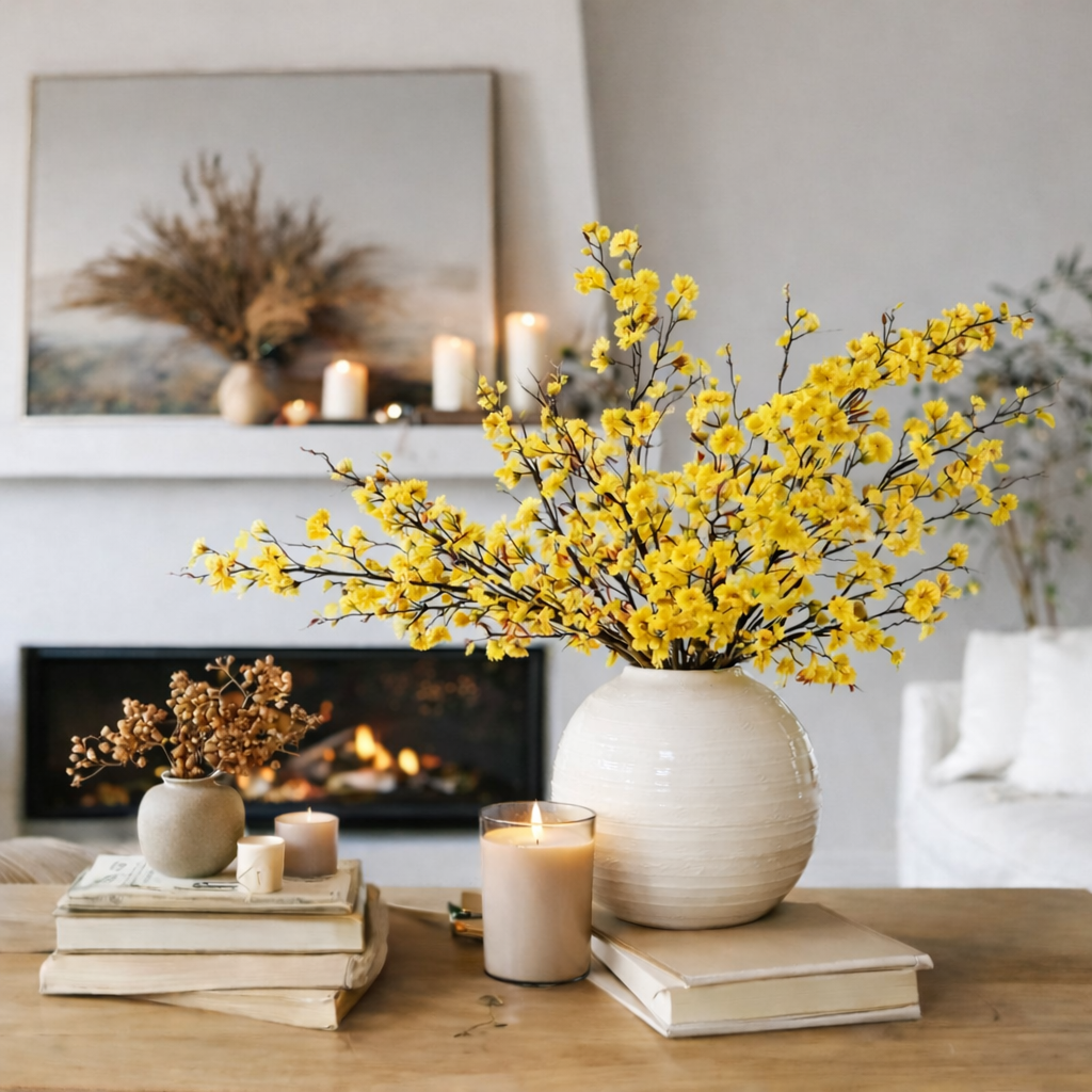 Artificial Cherry Blossom Branches Spring Indoor Decoration