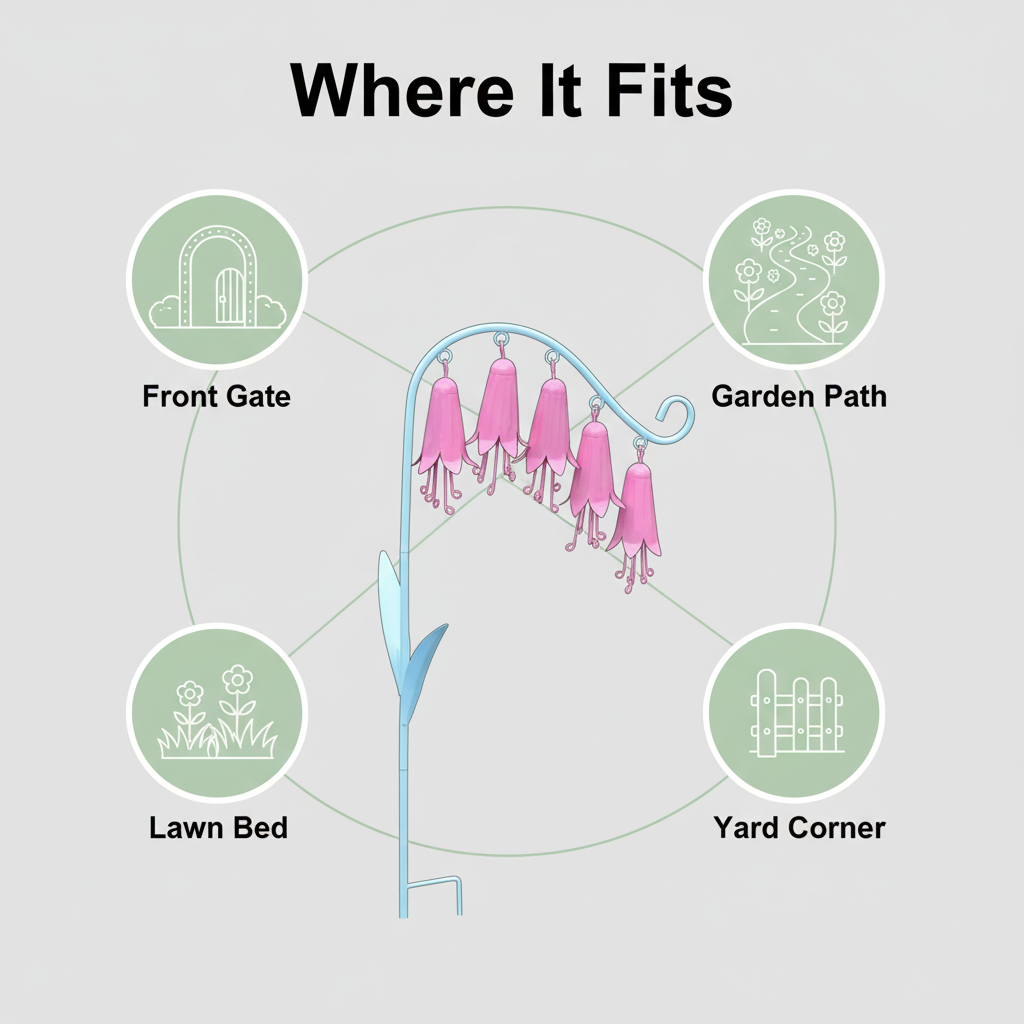 Lily of the Valley Metal Garden Stake Wind Chime