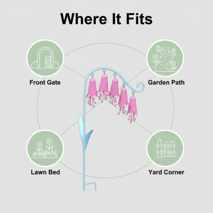 Lily of the Valley Metal Garden Stake Wind Chime