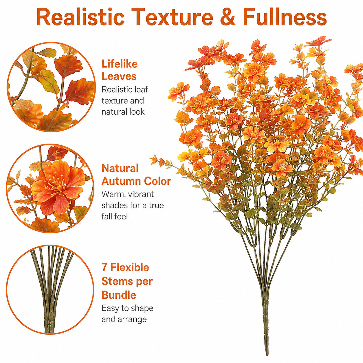 🔥LAST DAY 50% OFF🔥 Artificial Fall Flowers Outdoor ，UV Resistant