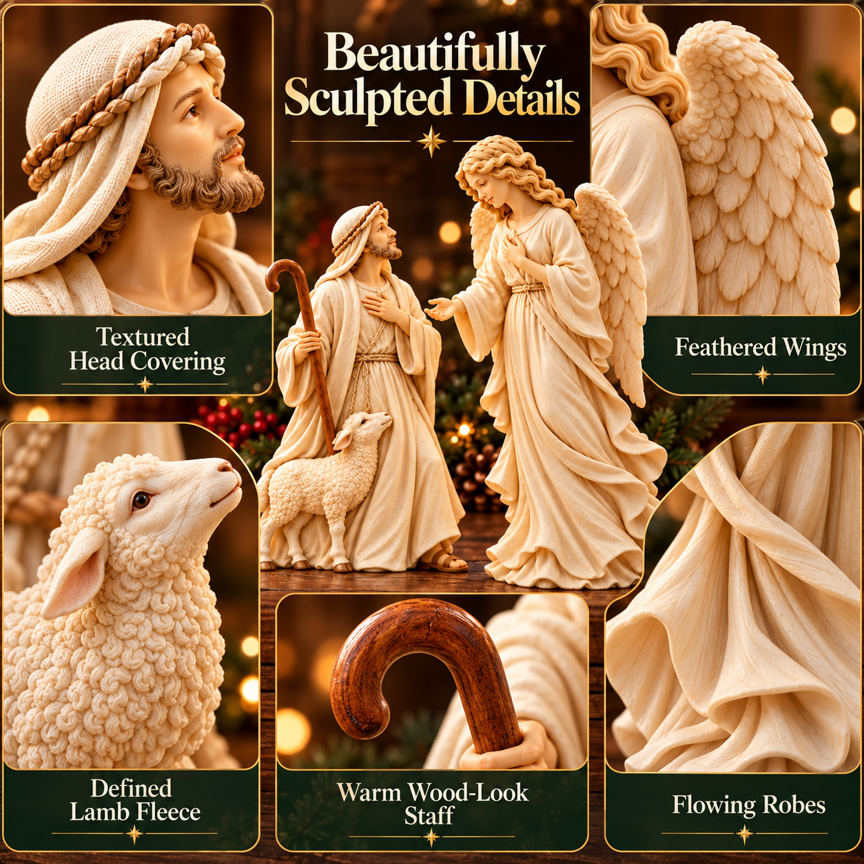 Shepherd & Angel Figurine Duo
