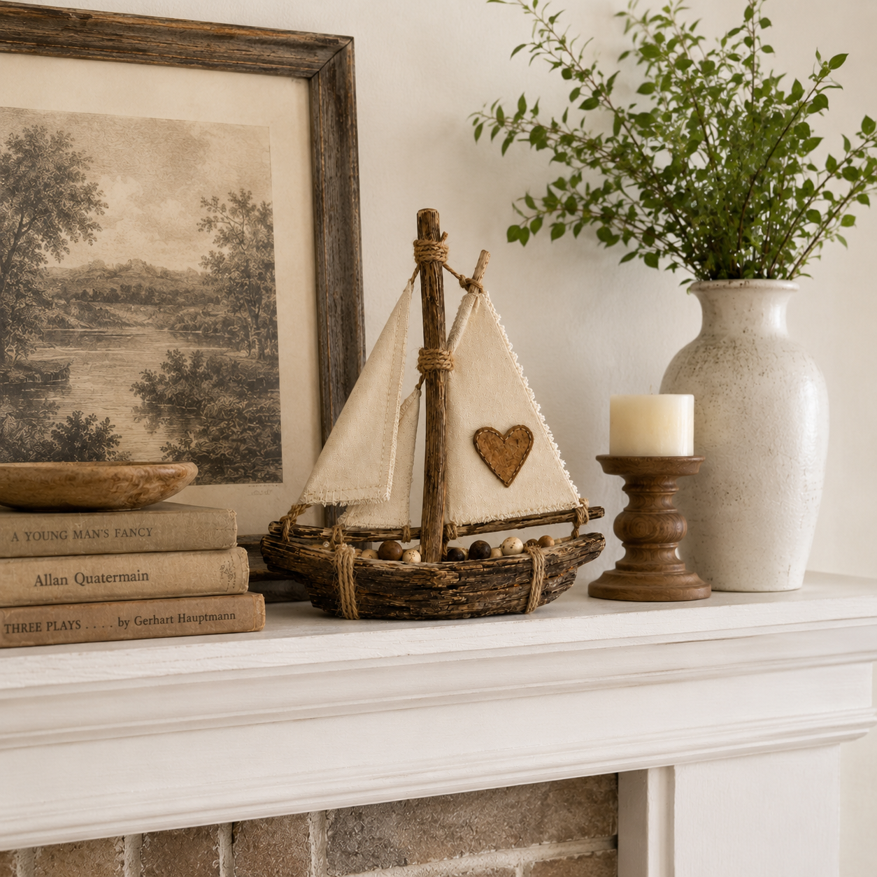Lighted Rustic Sailboat Decor