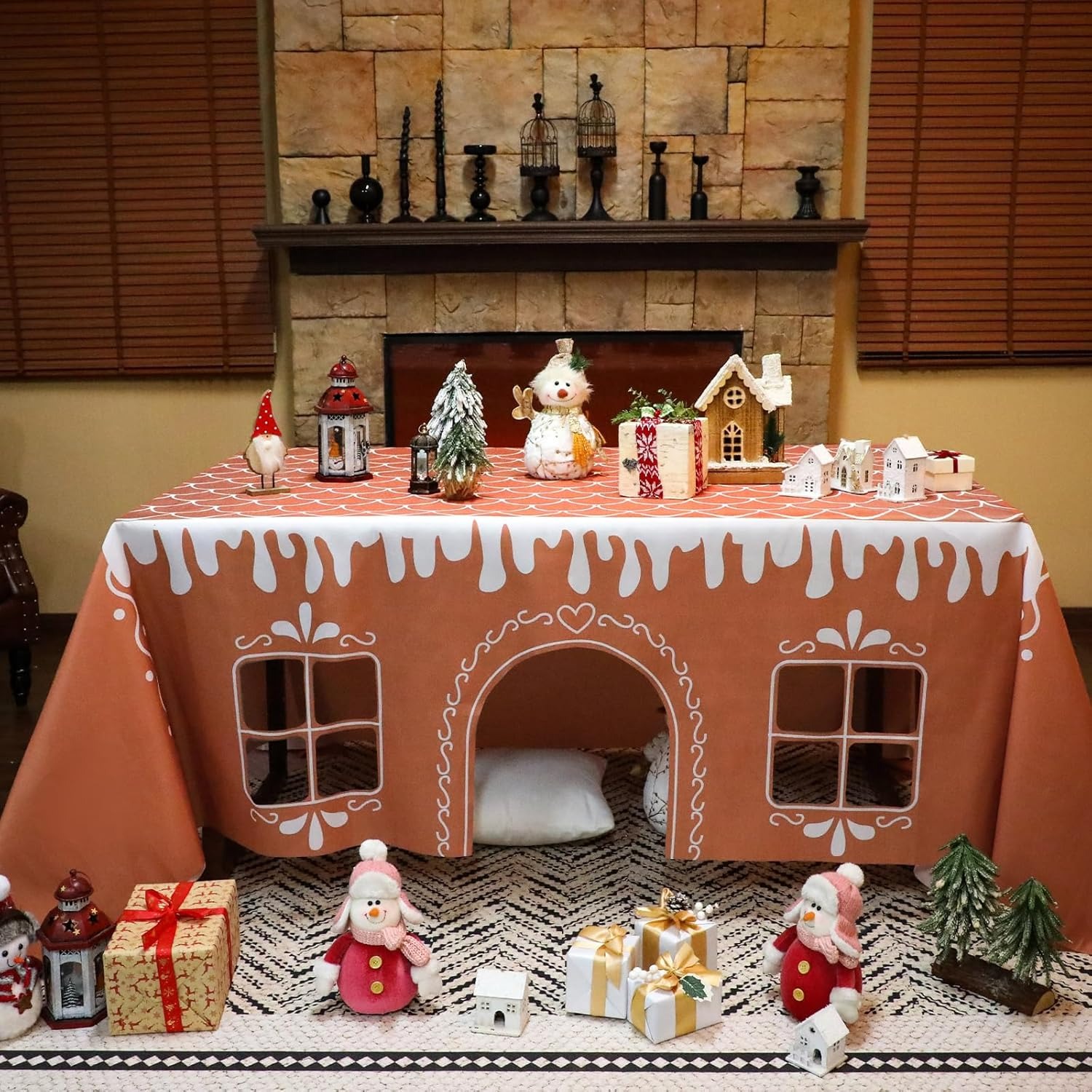 🎄2025 Christmas On Sale✨Christmas Gingerbread Table Cover Playhouse