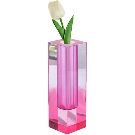 Acrylic Crystal Rainbow Color Square Bud Vase