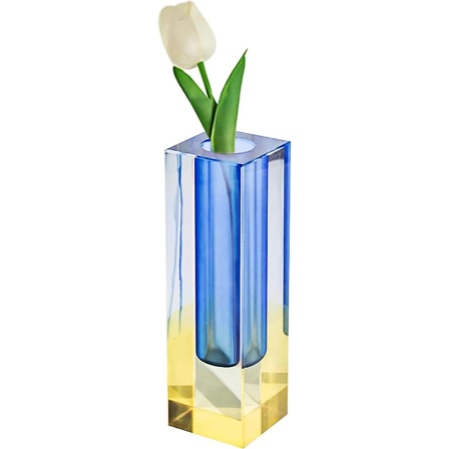 Acrylic Crystal Rainbow Color Square Bud Vase