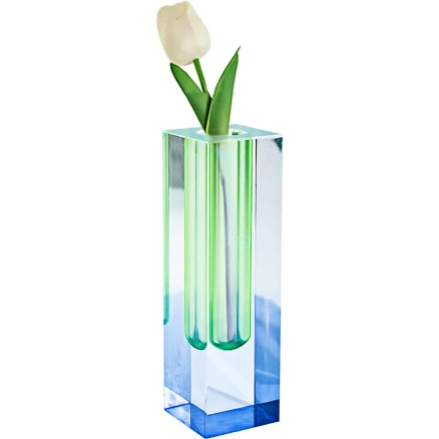 Acrylic Crystal Rainbow Color Square Bud Vase