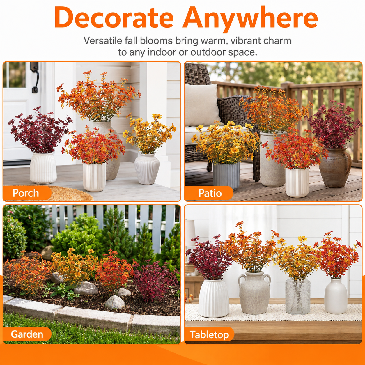 🔥LAST DAY 50% OFF🔥 Artificial Fall Flowers Outdoor ，UV Resistant