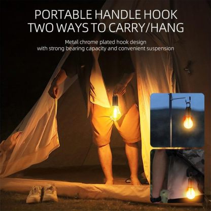 Outdoor Rechargeable Camping Hanging Lights with Hook