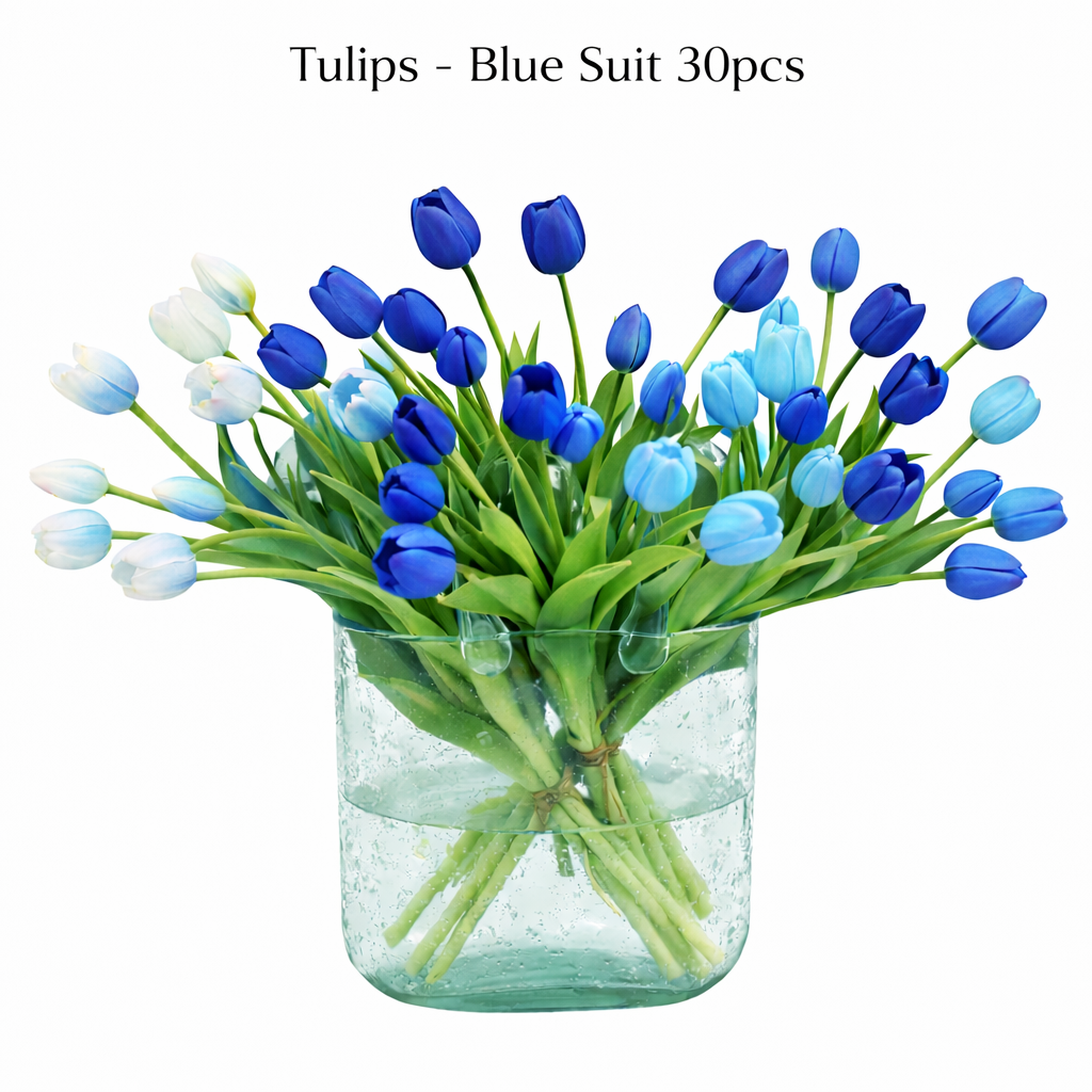 Artificial Tulips Flowers, Real Touch Latex Bouquet,Easter-ready Spring Décor