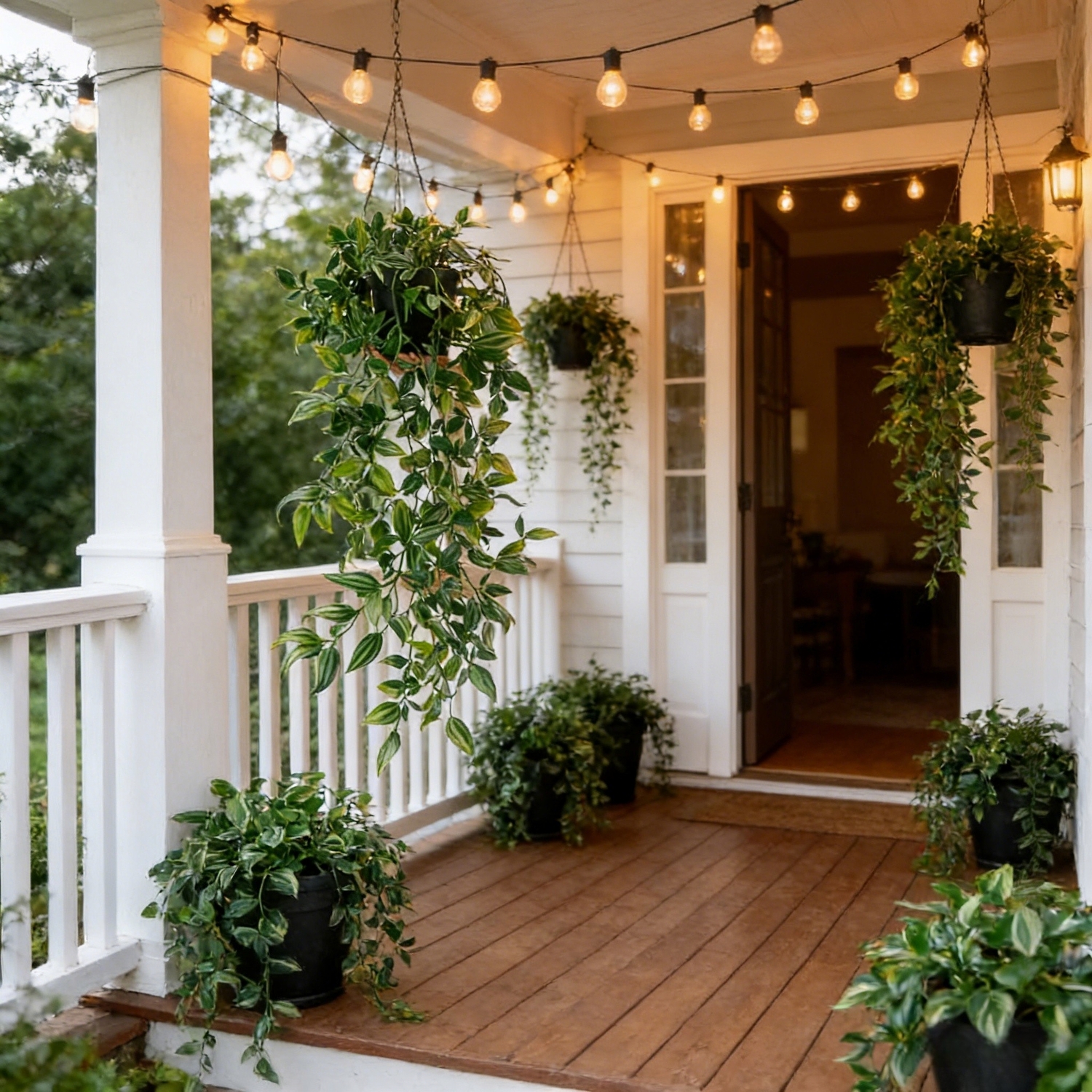 Lifelike Faux Hanging Vine Plant with Pot