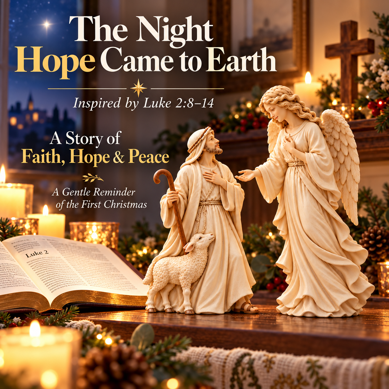 Shepherd & Angel Figurine Duo