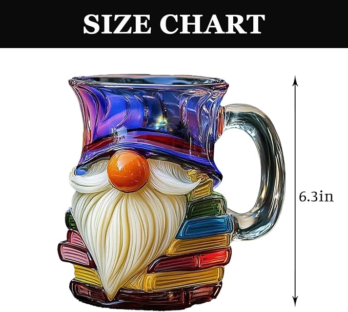 3D Hand Painted Gnome Book Mug