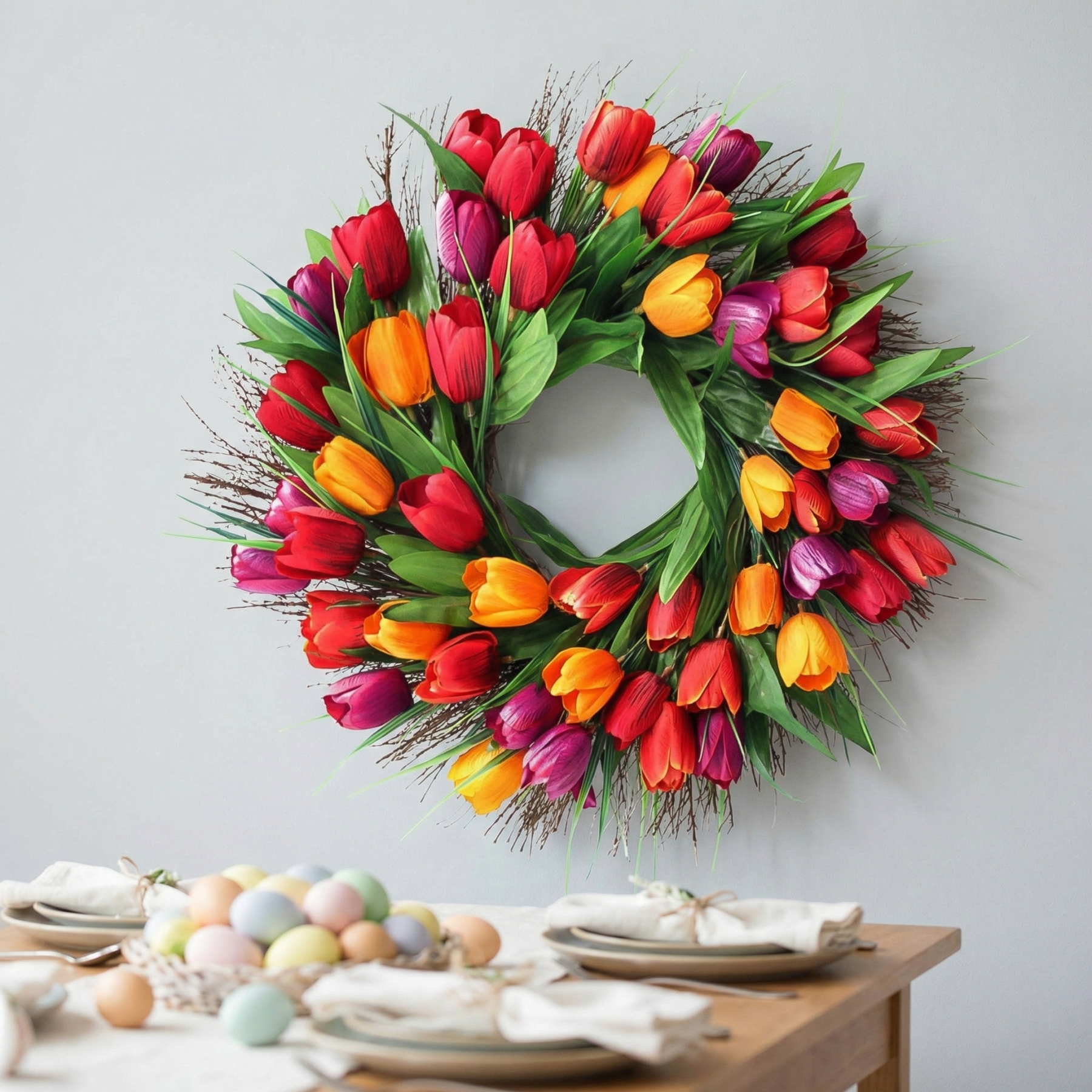 Artificial Tulip Wreath