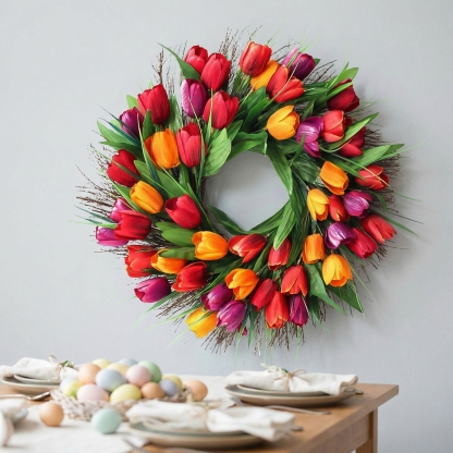 Artificial Tulip Wreath