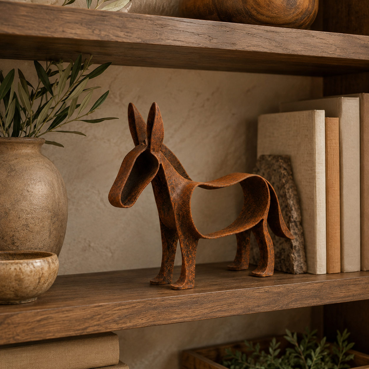 Rustic Wild Ass Metal Sculpture