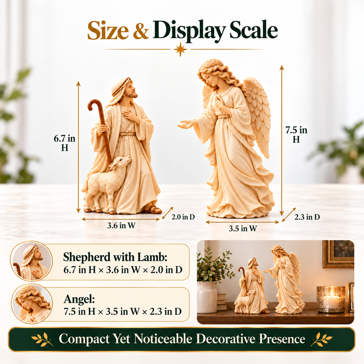 Shepherd & Angel Figurine Duo