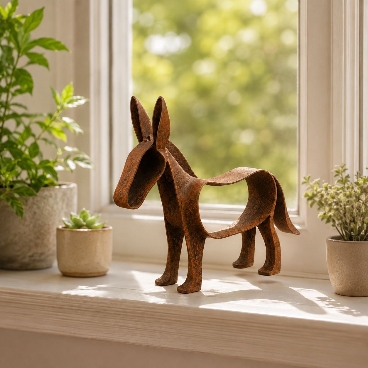 Rustic Wild Ass Metal Sculpture