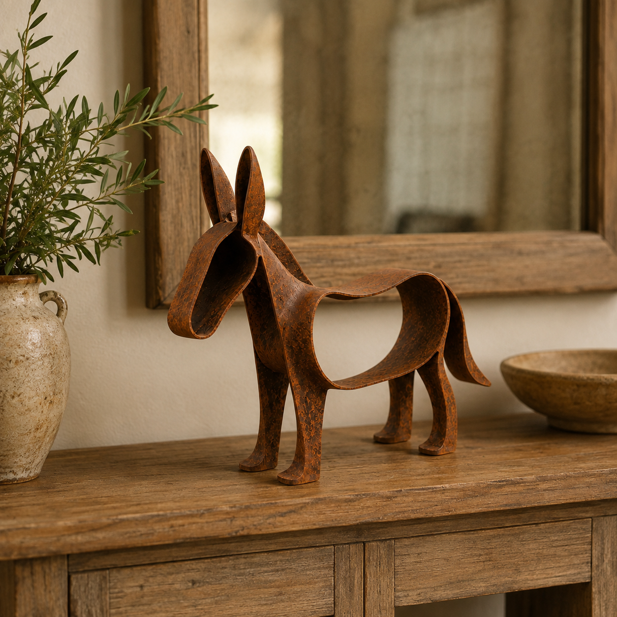 Rustic Wild Ass Metal Sculpture