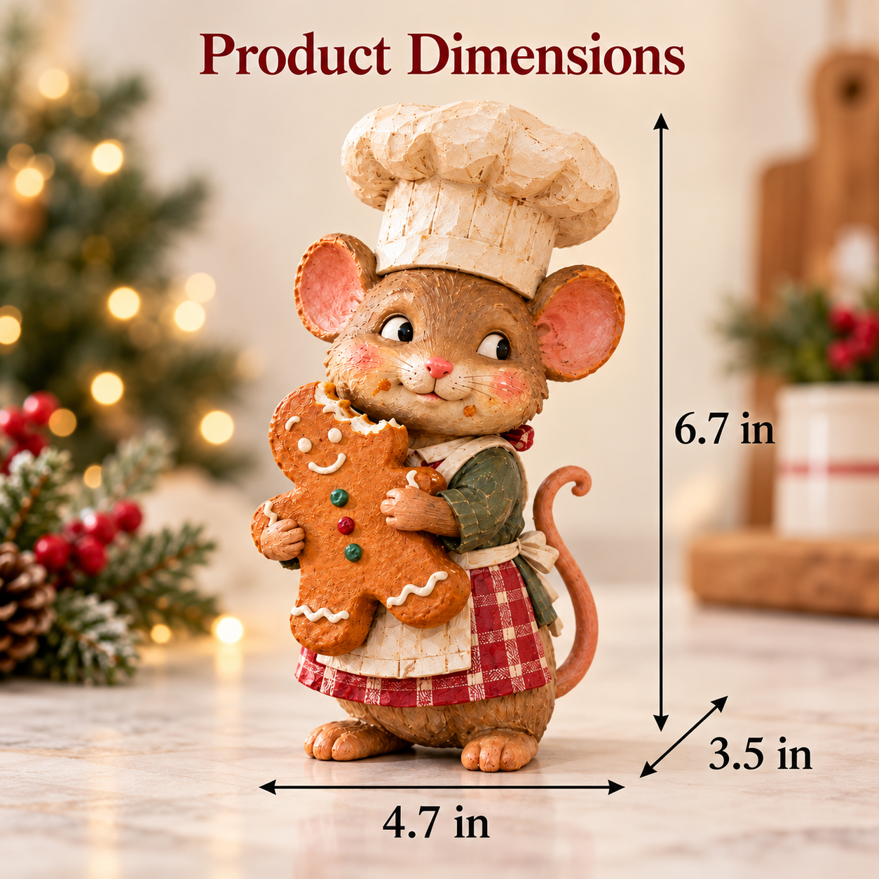Gingerbread mouse baker figurine detail 7