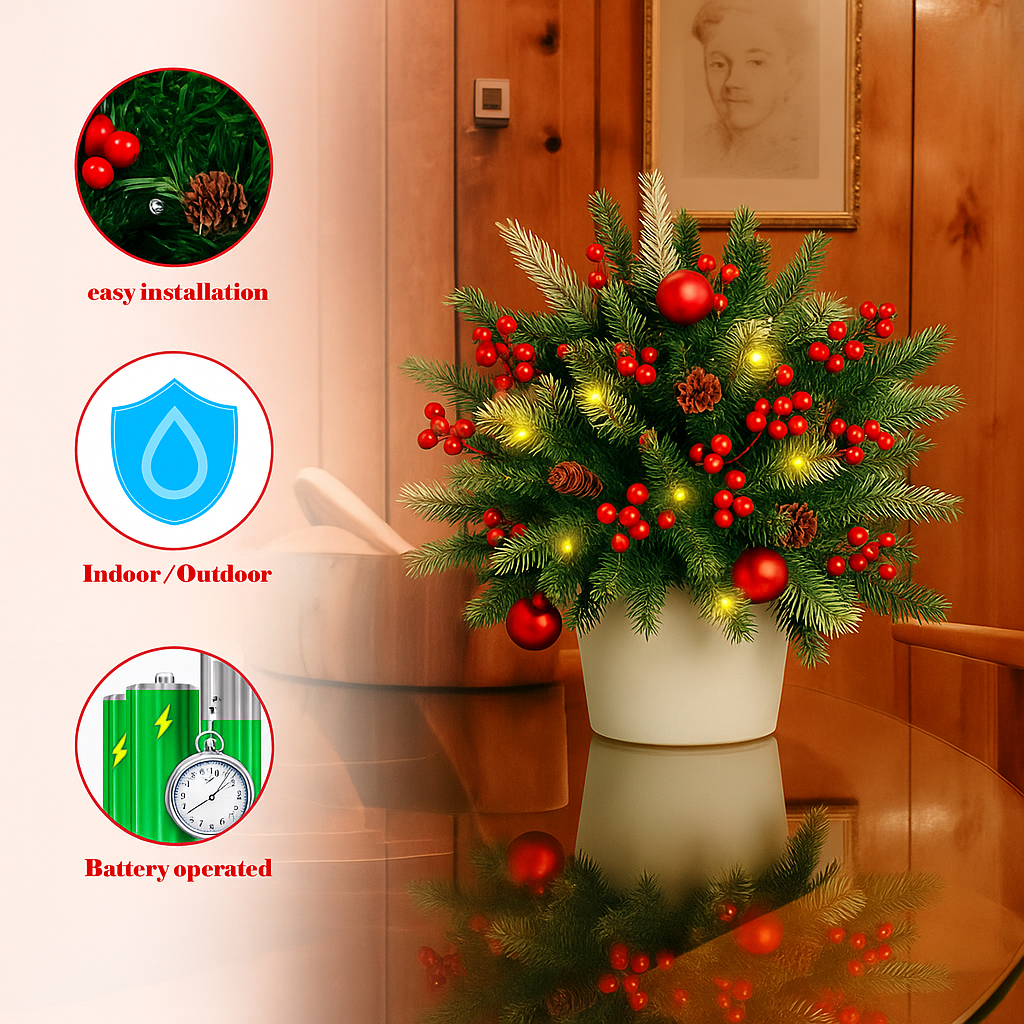 🎄Early Christmas Sale🔥Pre-lit Artificial Christmas Tree Urn Filler