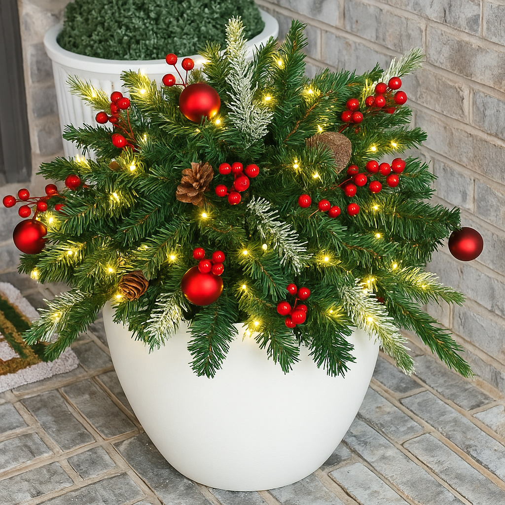🎄Early Christmas Sale🔥Pre-lit Artificial Christmas Tree Urn Filler