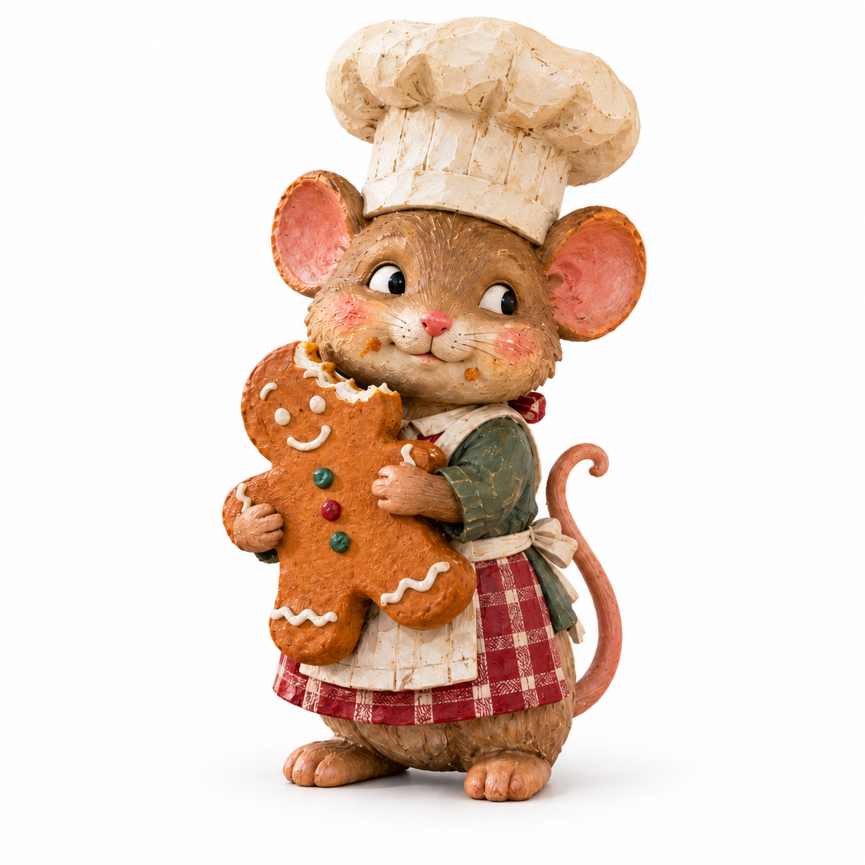 Gingerbread mouse baker figurine detail 10