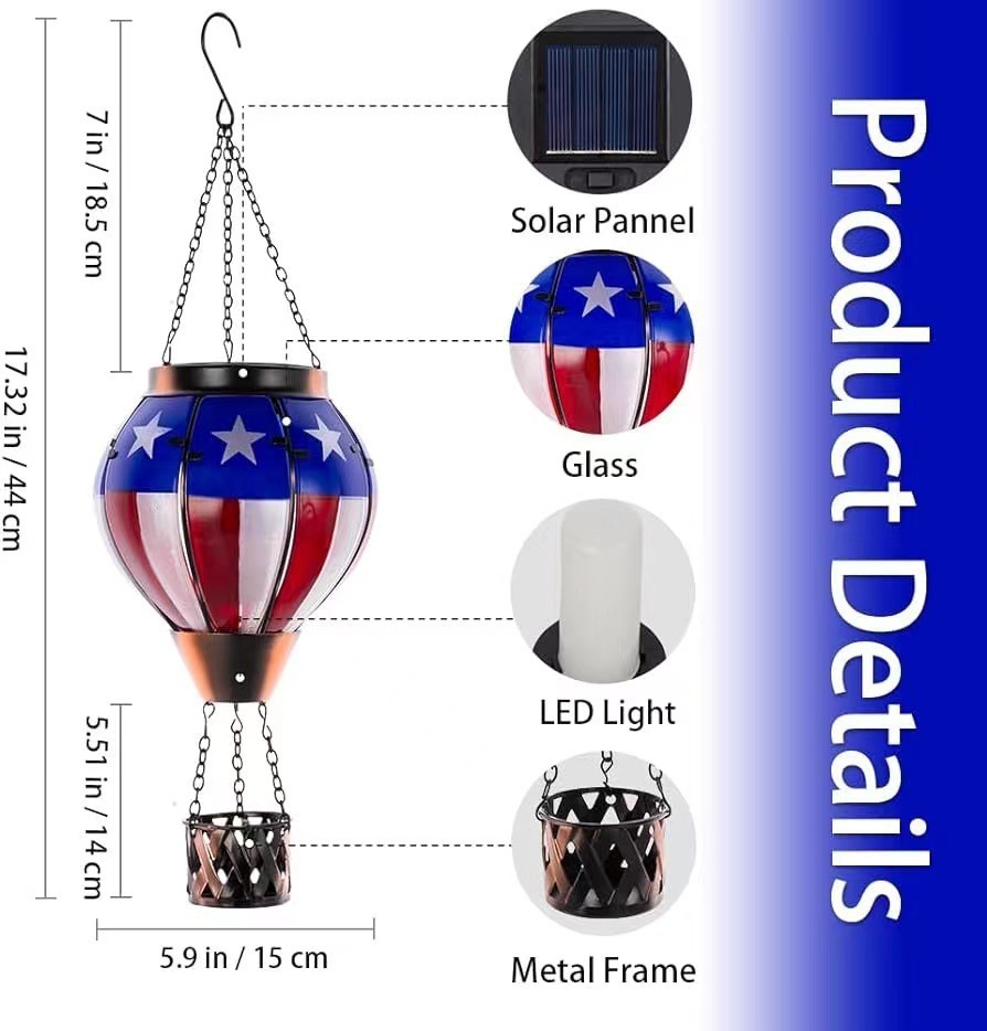 The Stars and Stripes Solar Hot Air Balloon Lantern 