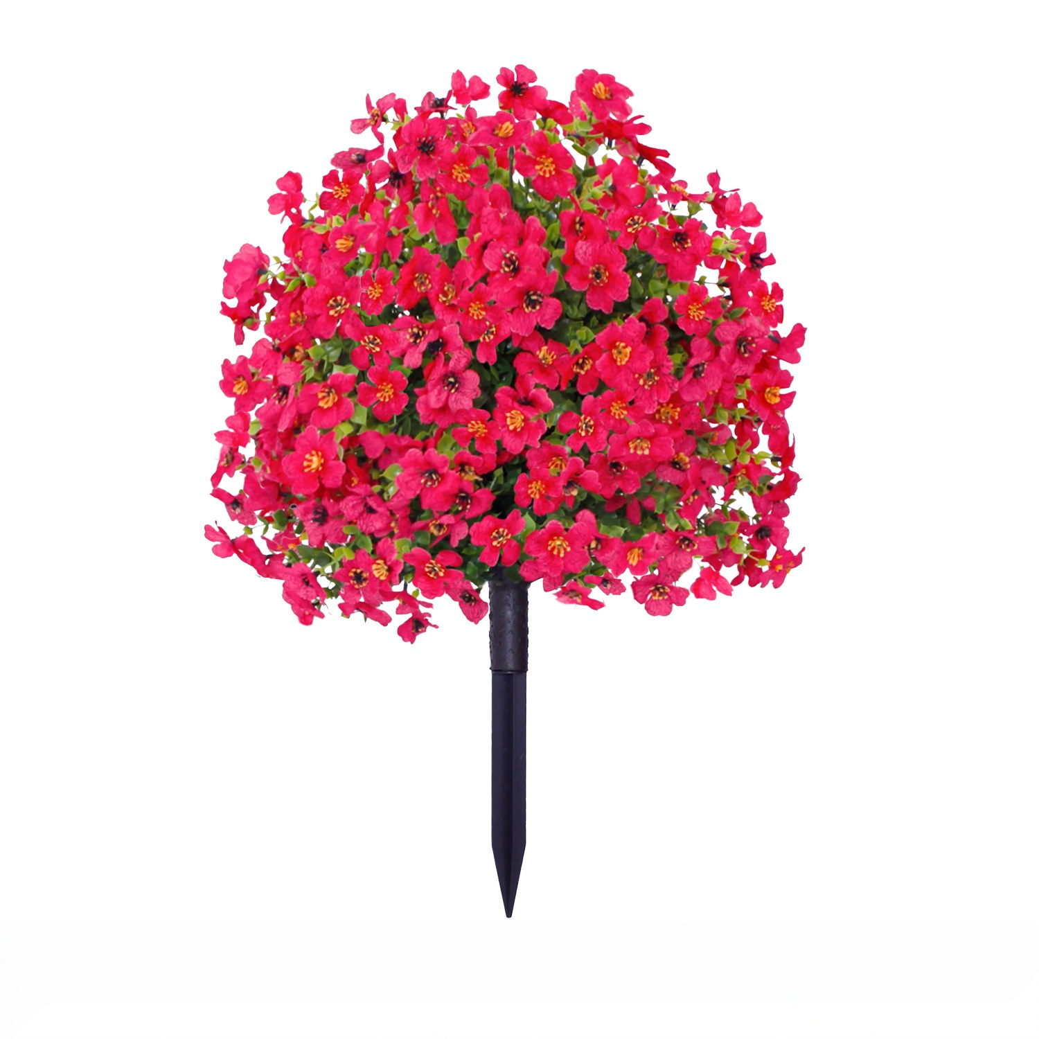 Artificial Boxwood Topiary Ball with Violet Flowers & Ground Spikes