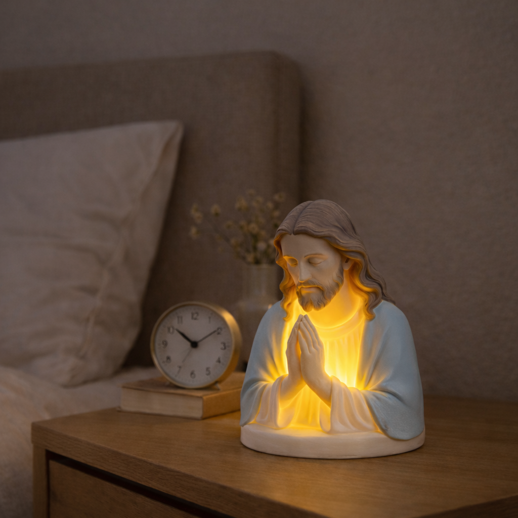 Handmade Resin Jesus Prayer Night Light