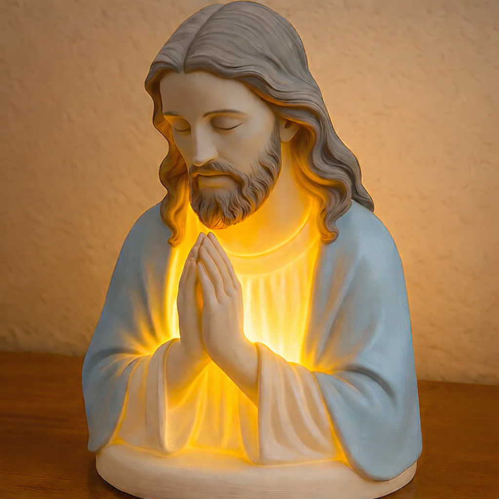 Handmade Resin Jesus Prayer Night Light