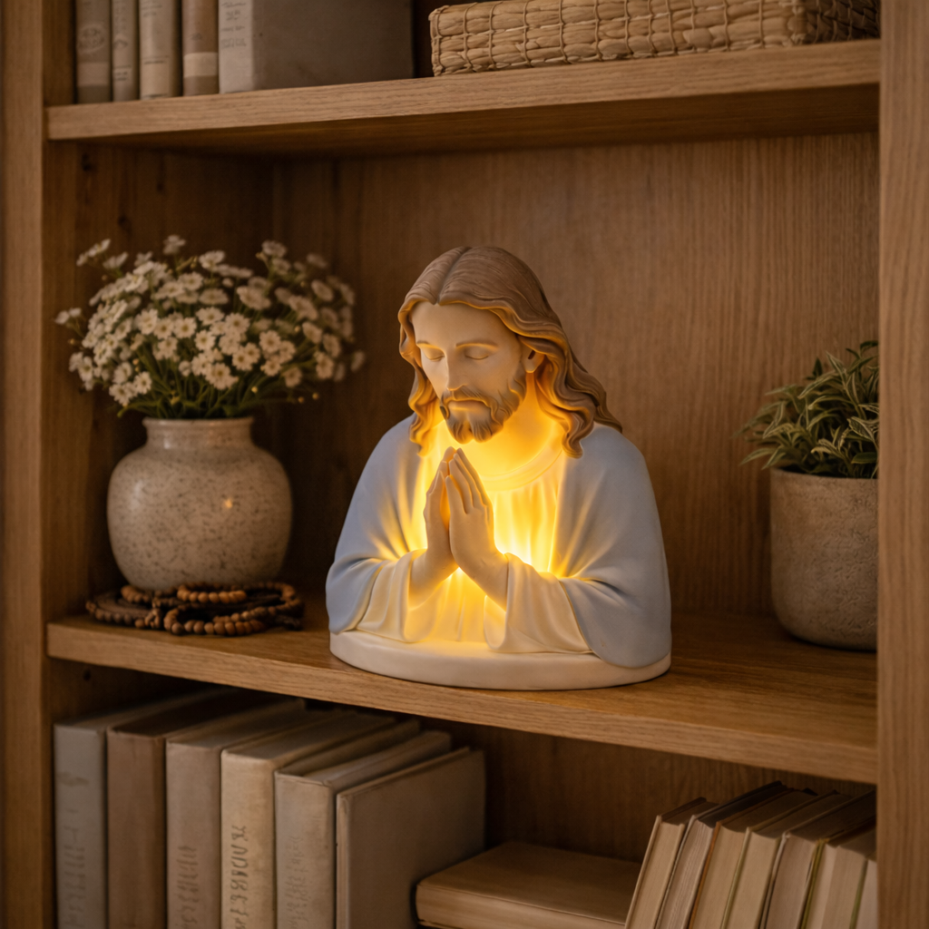 Handmade Resin Jesus Prayer Night Light