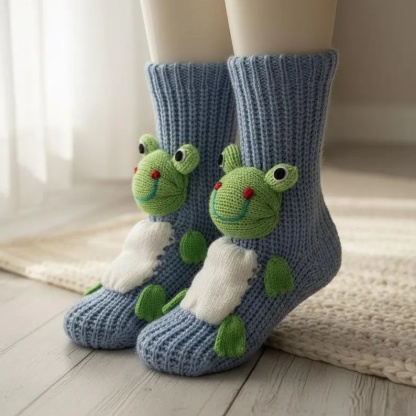 Handmade Knitted  Cozy Winter Slipper Socks