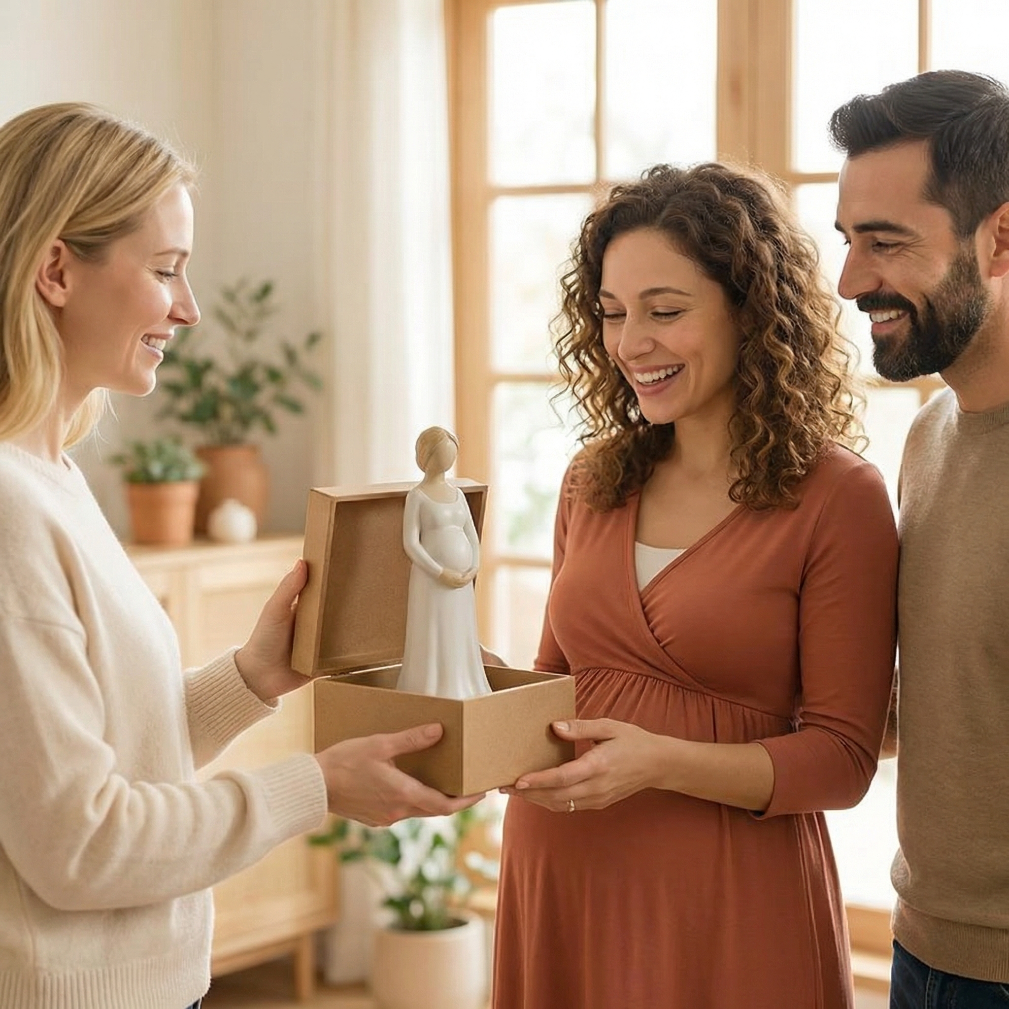Minimalist Pregnant Woman Figurine for Indoor/Outdoor Decor, Mother’s Day Gift & Baby Shower Keepsake