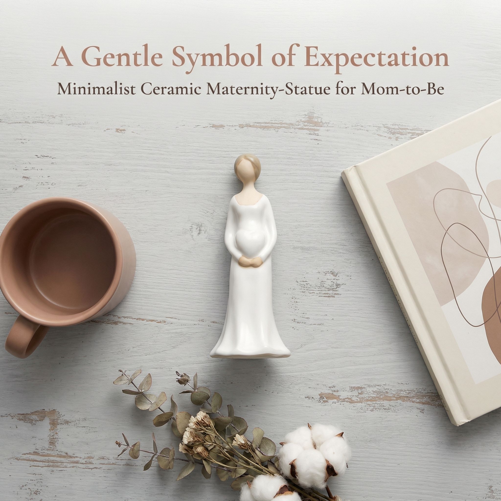 Minimalist Pregnant Woman Figurine for Indoor/Outdoor Decor, Mother’s Day Gift & Baby Shower Keepsake