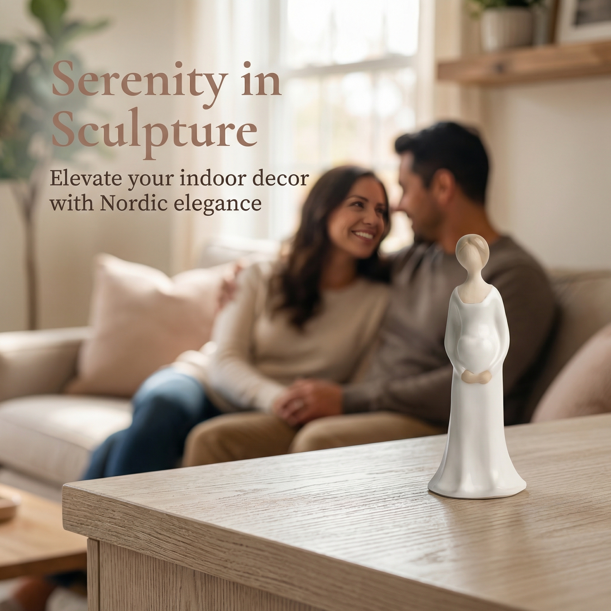 Minimalist Pregnant Woman Figurine for Indoor/Outdoor Decor, Mother’s Day Gift & Baby Shower Keepsake