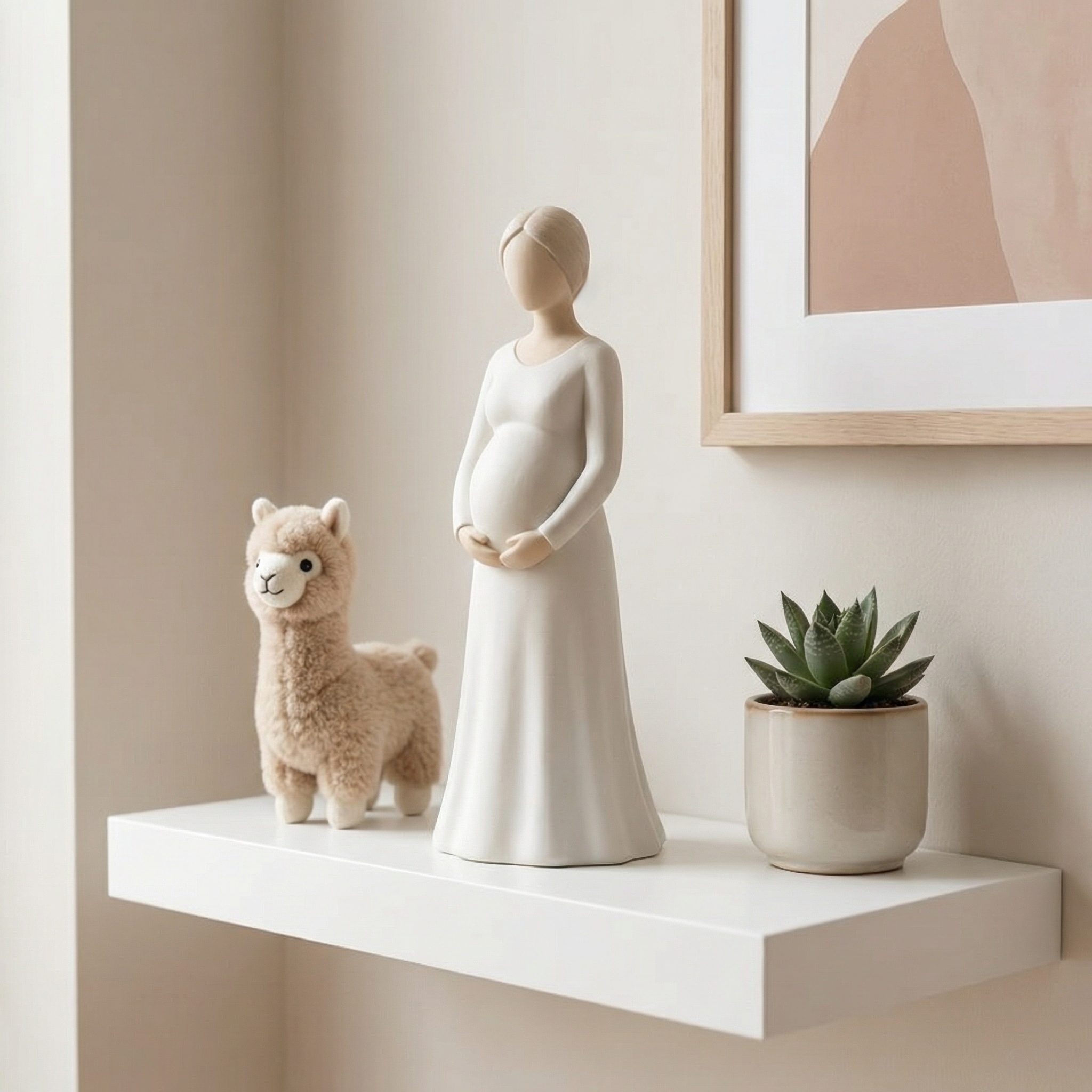 Minimalist Pregnant Woman Figurine for Indoor/Outdoor Decor, Mother’s Day Gift & Baby Shower Keepsake