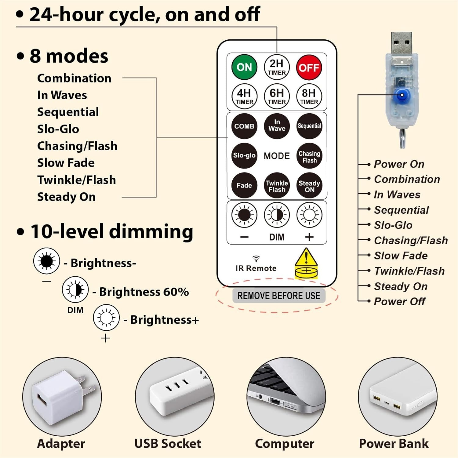 🎄Early Christmas Sale🔥Fairy String Hanging  Curtain Lights with Remote