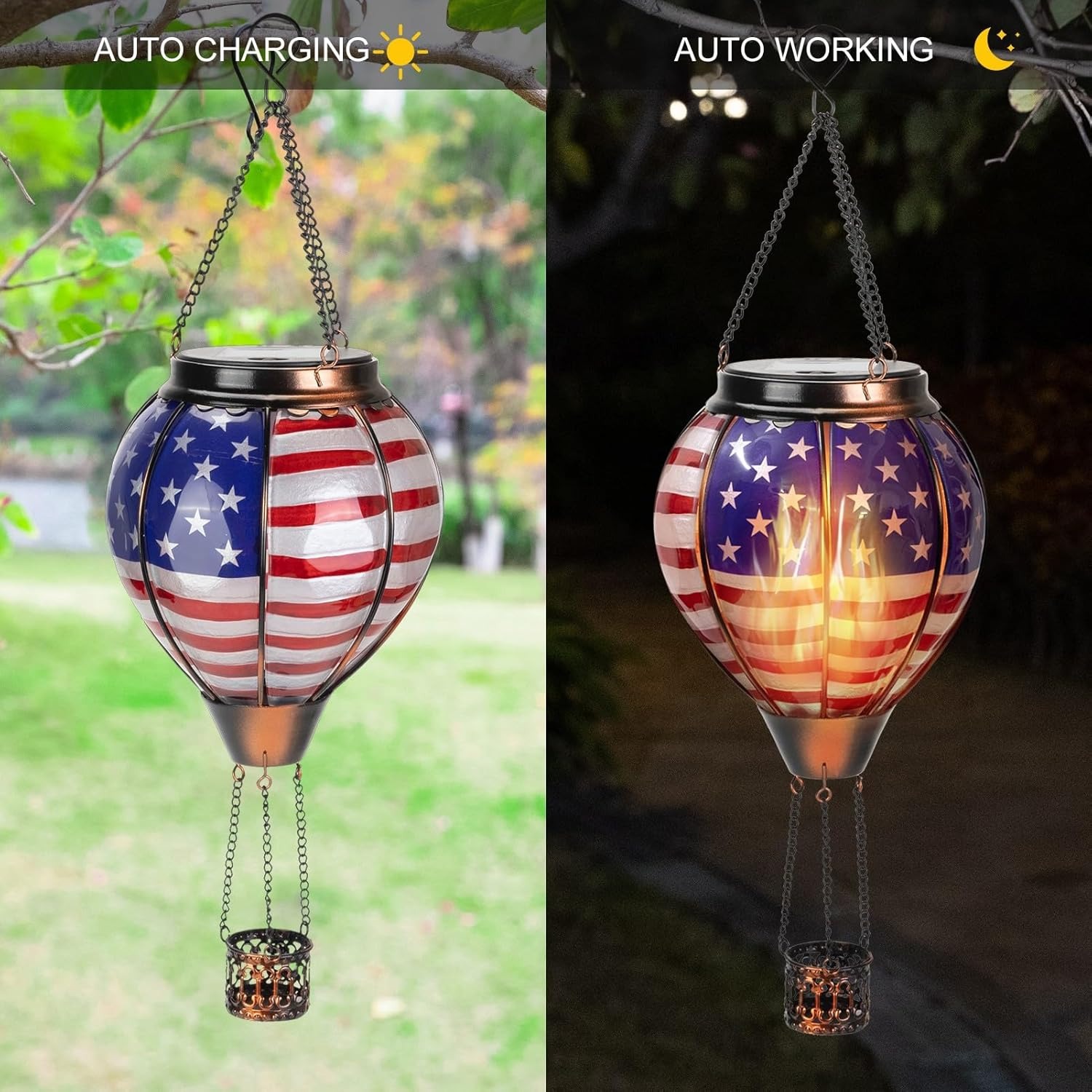 The Stars and Stripes Solar Hot Air Balloon Lantern 