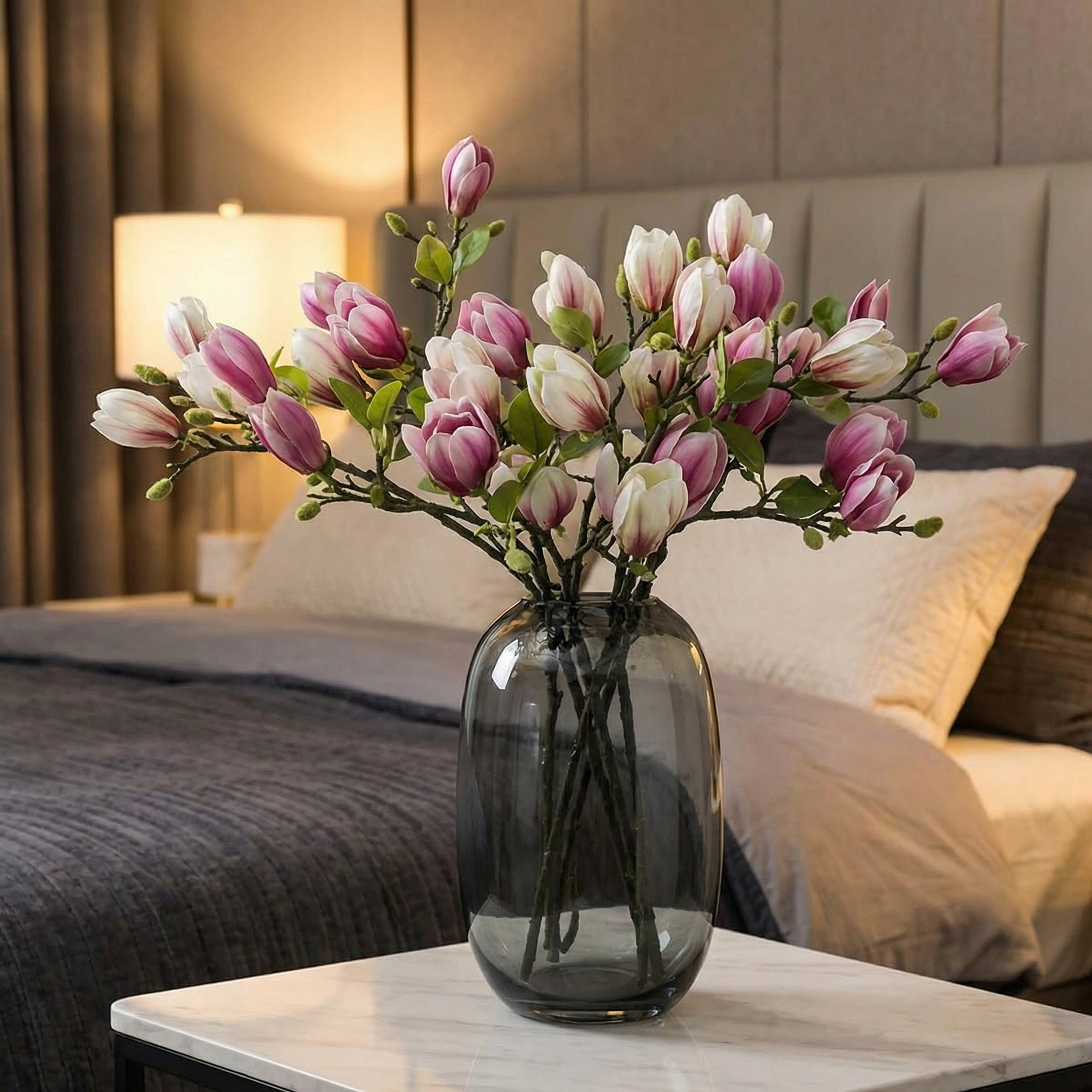 Artificial Magnolia Flower Branches Stem