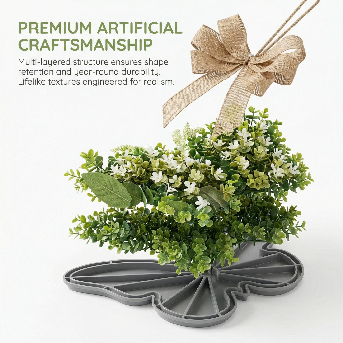 Spring Artificial Flower Butterfly Door Hanging Wreath