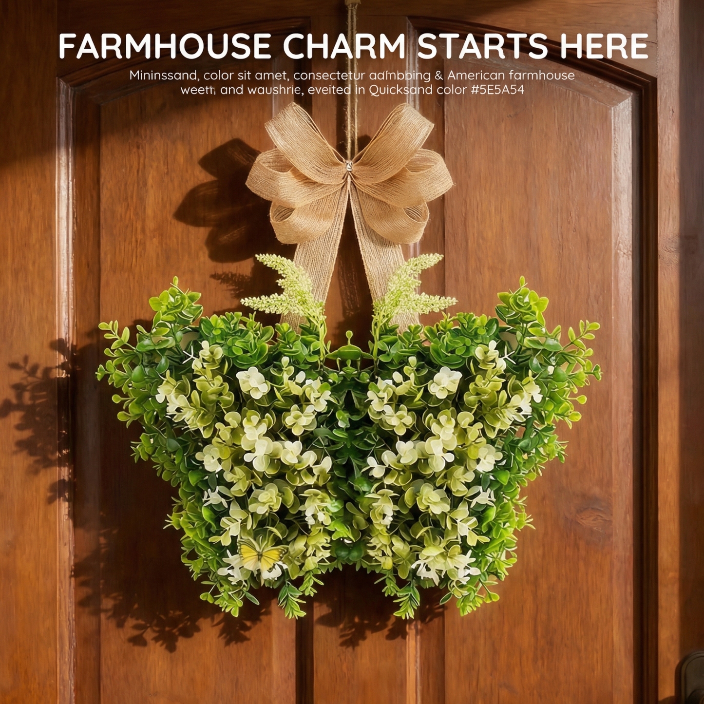 Spring Artificial Flower Butterfly Door Hanging Wreath