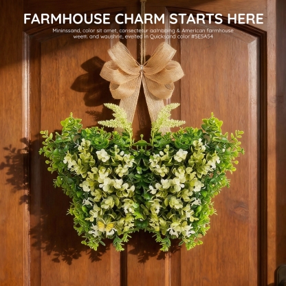 Spring Artificial Flower Butterfly Door Hanging Wreath