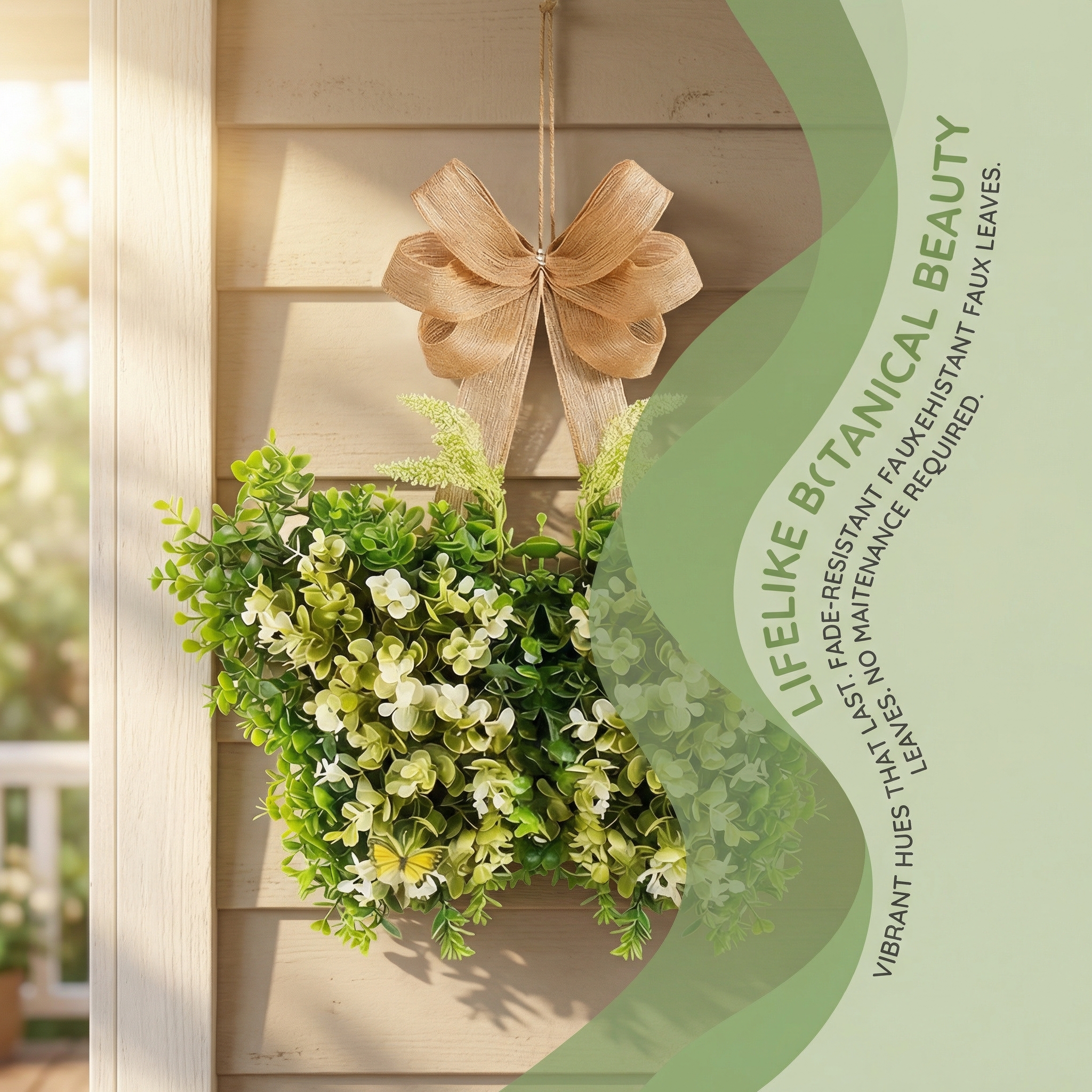 Spring Artificial Flower Butterfly Door Hanging Wreath