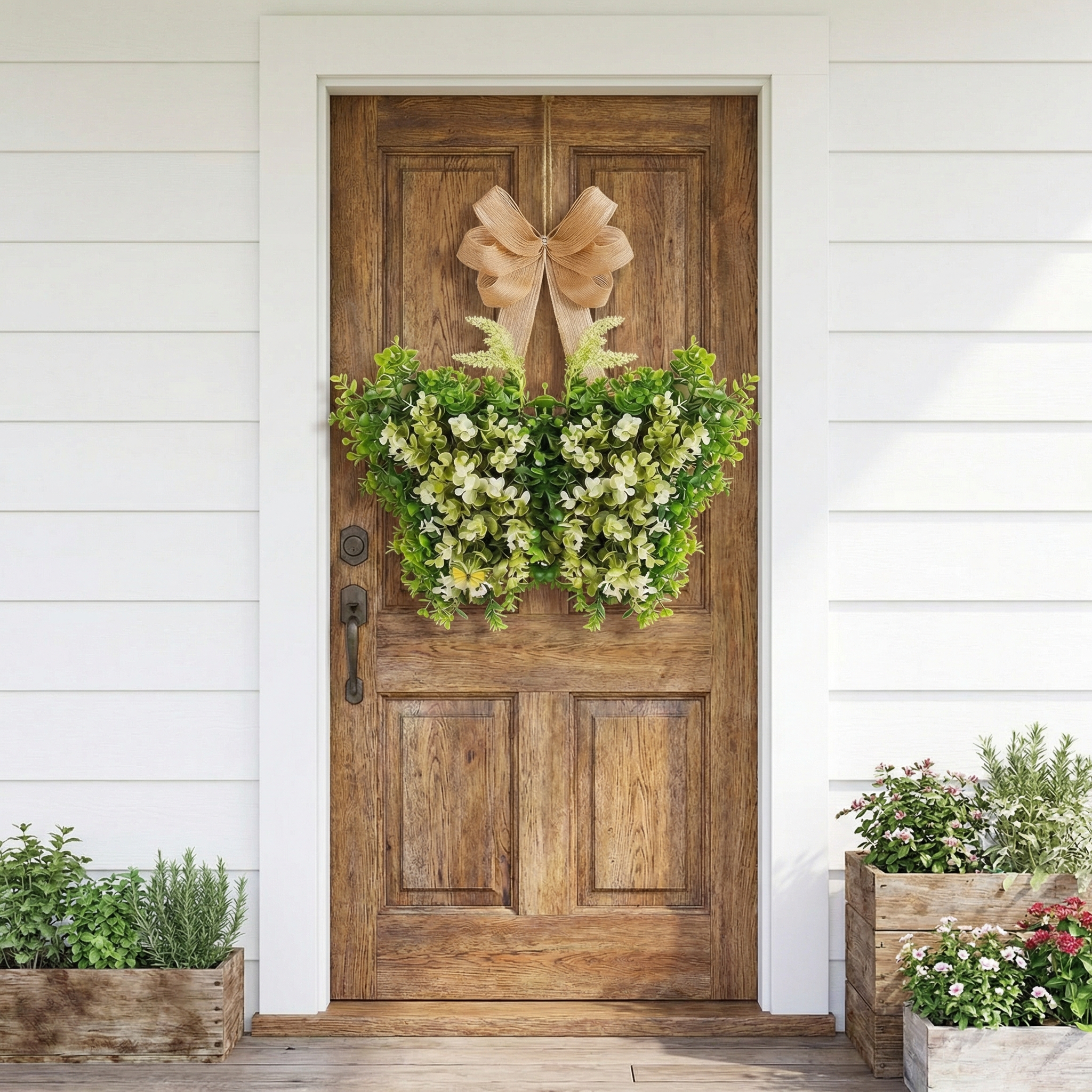 Spring Artificial Flower Butterfly Door Hanging Wreath