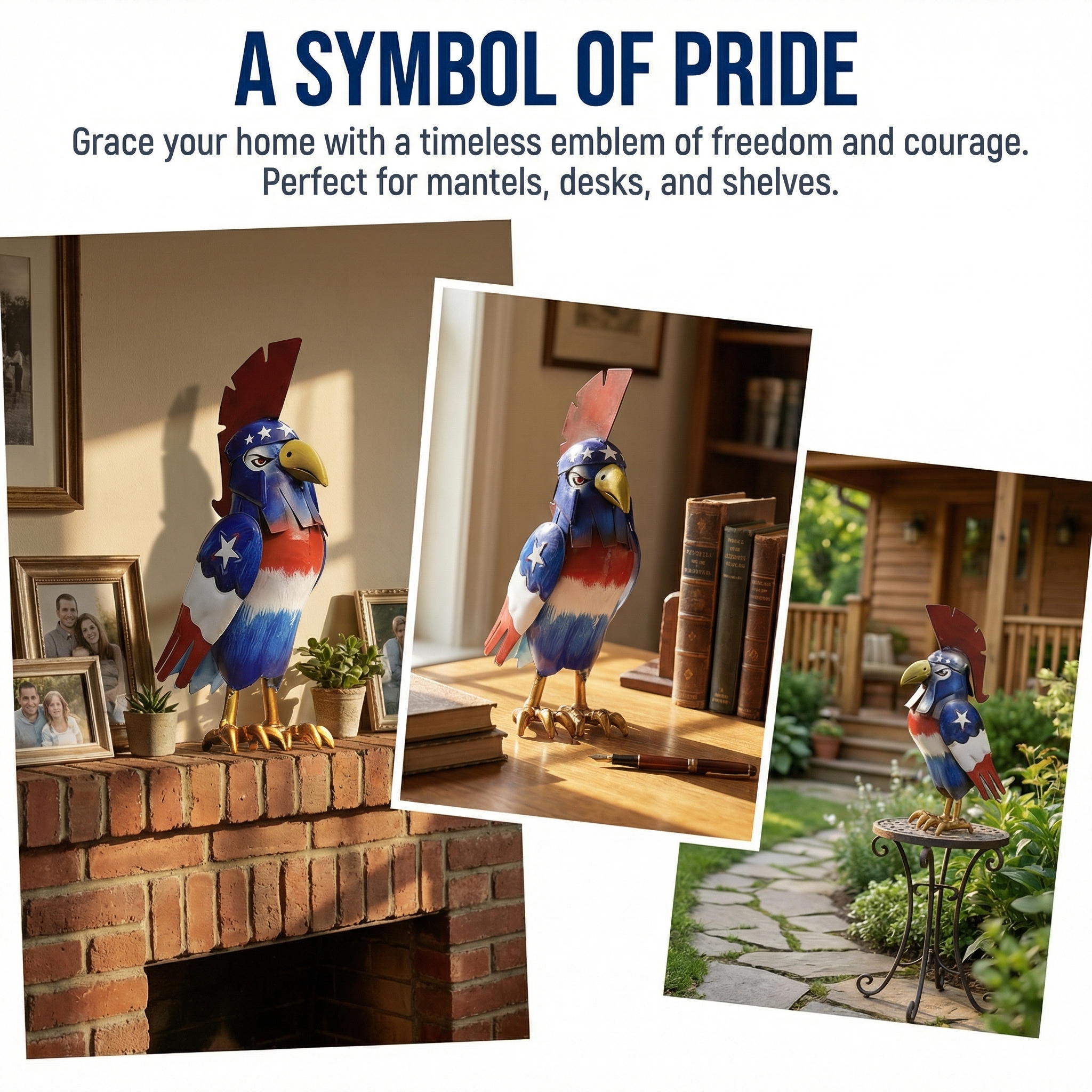 Patriotic Metal Eagle Figurine