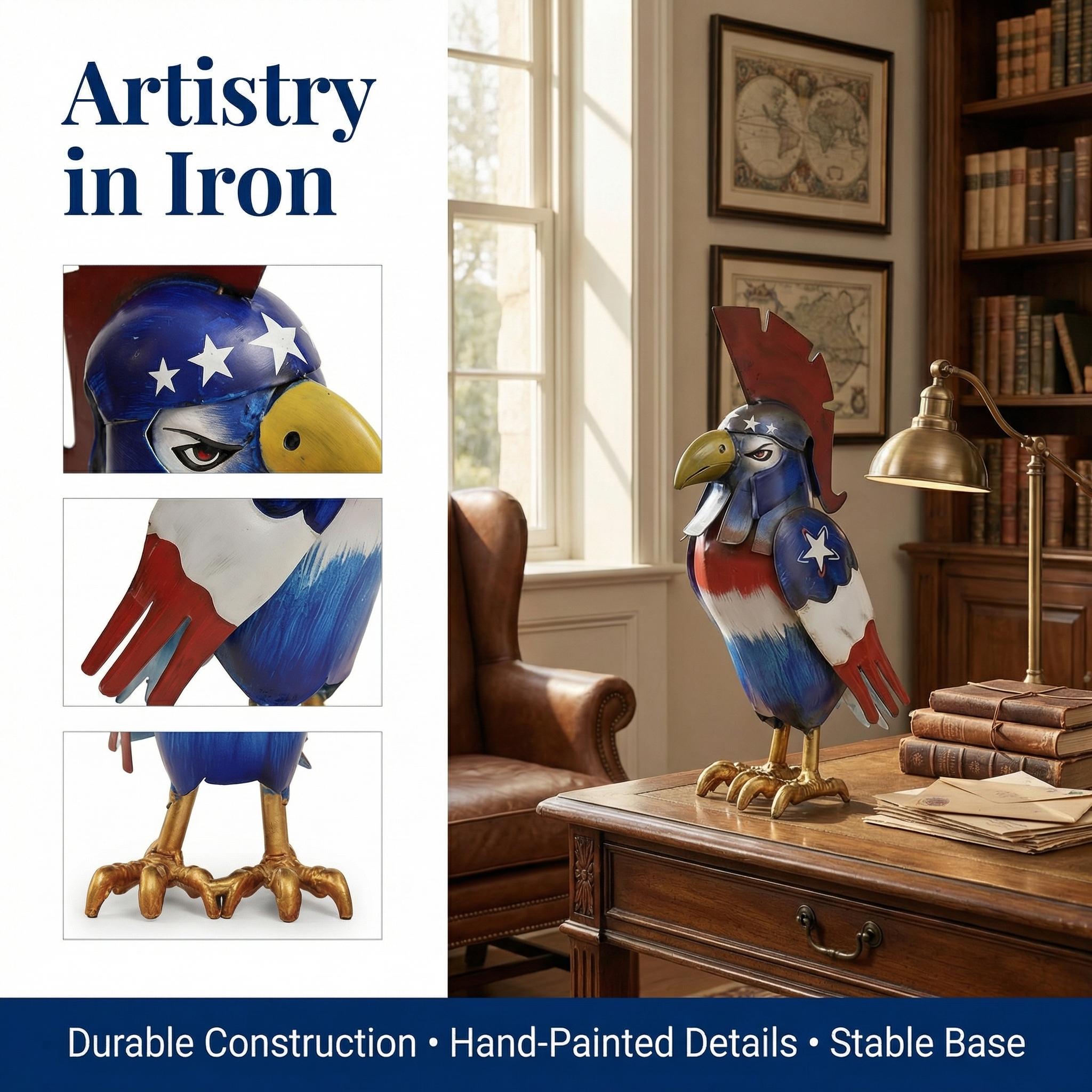 Patriotic Metal Eagle Figurine