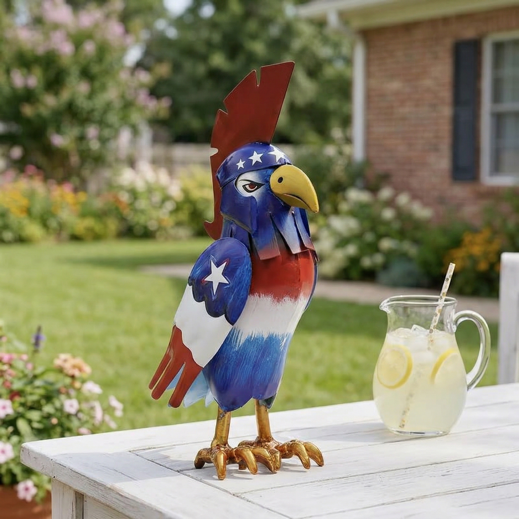 Patriotic Metal Eagle Figurine