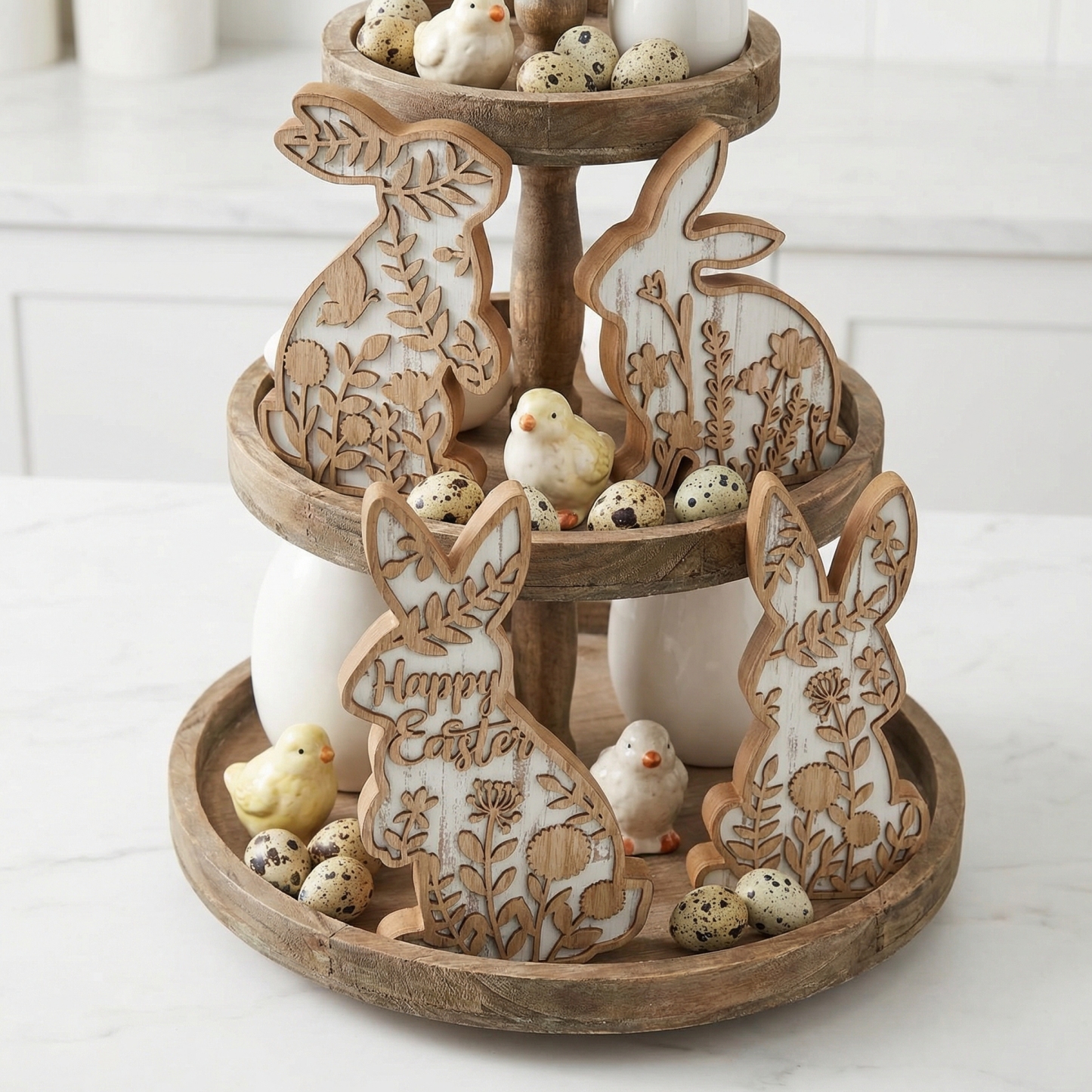 Easter Rabbit Table Wooden Signboard Decorative