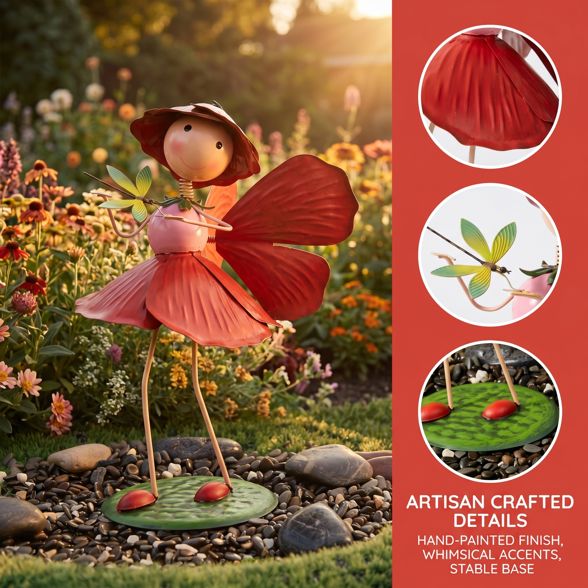 Flower Fairy Garden Wrought Iron Ornament