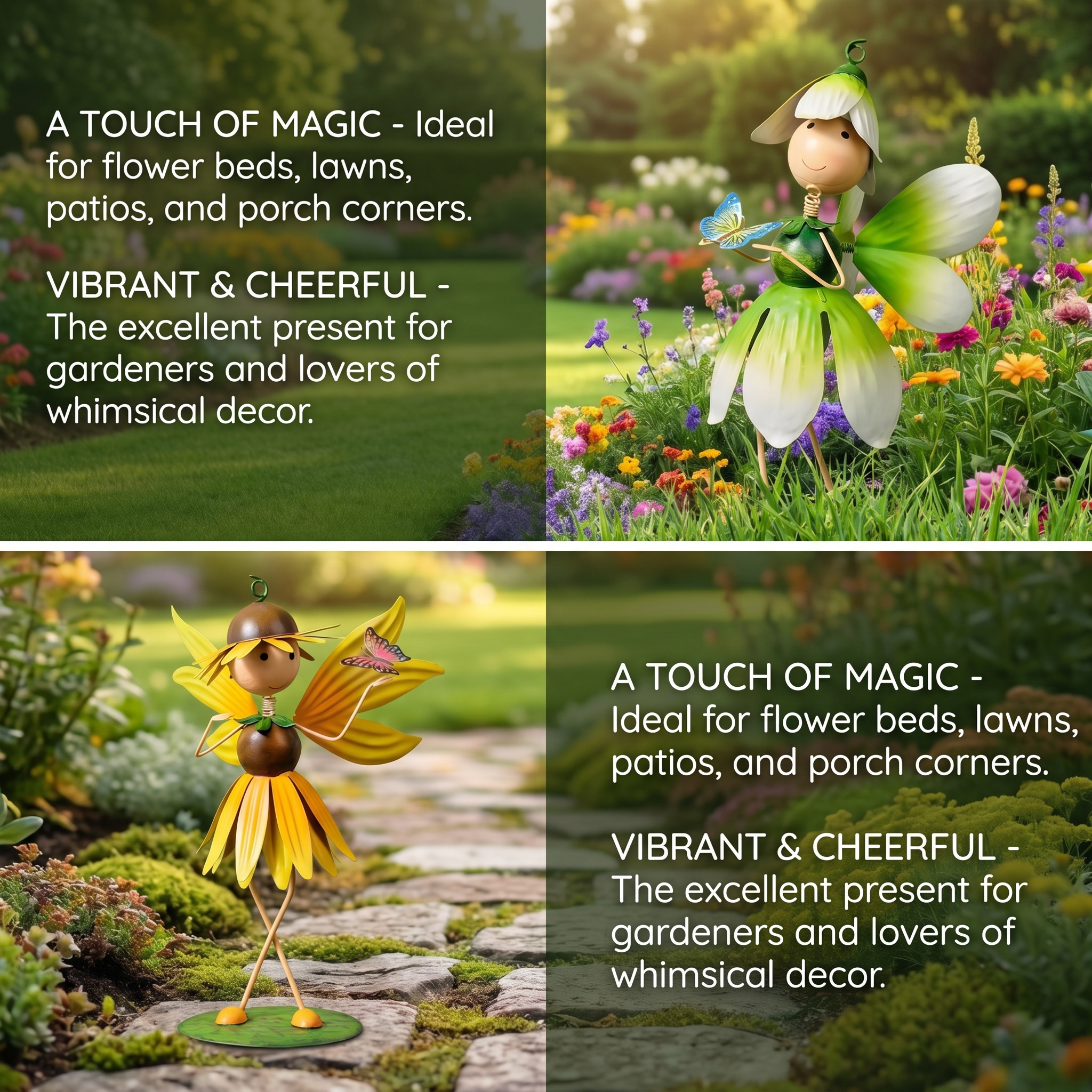Flower Fairy Garden Wrought Iron Ornament
